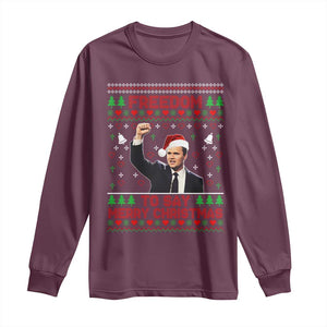 Charlie Kirk Christmas Long Sleeve Shirt Freedom To Say Merry Christmas TS14 Maroon Print Your Wear