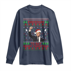 Charlie Kirk Christmas Long Sleeve Shirt Freedom To Say Merry Christmas TS14 Navy Print Your Wear
