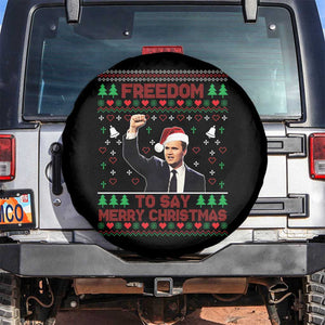 Charlie Kirk Christmas Spare Tire Cover Freedom To Say Merry Christmas - Print Your Wear