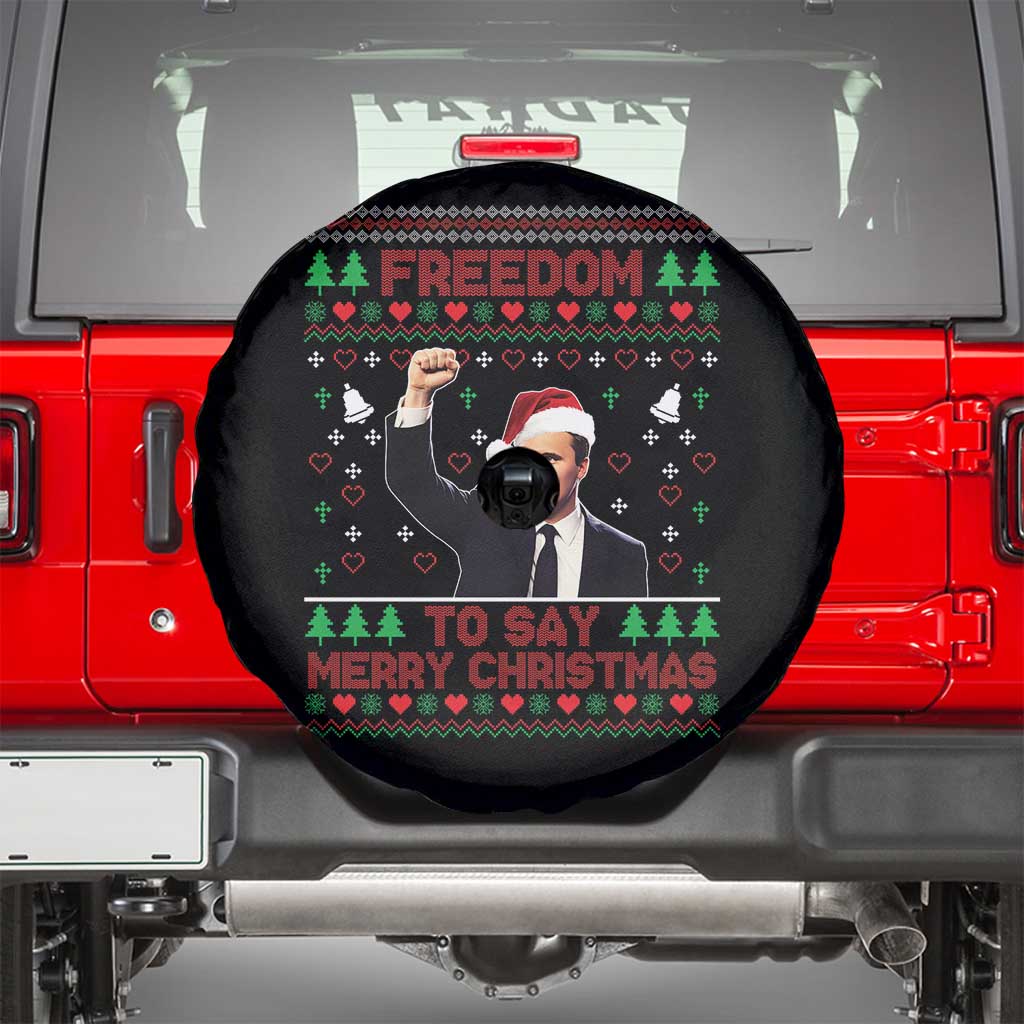 Charlie Kirk Christmas Spare Tire Cover Freedom To Say Merry Christmas TS14 Black Print Your Wear