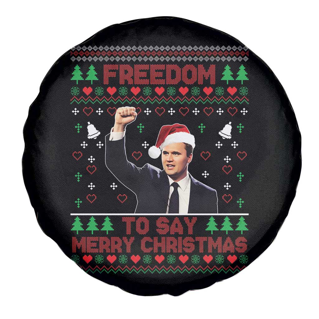 Charlie Kirk Christmas Spare Tire Cover Freedom To Say Merry Christmas TS14 Print Your Wear