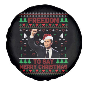 Charlie Kirk Christmas Spare Tire Cover Freedom To Say Merry Christmas - Print Your Wear