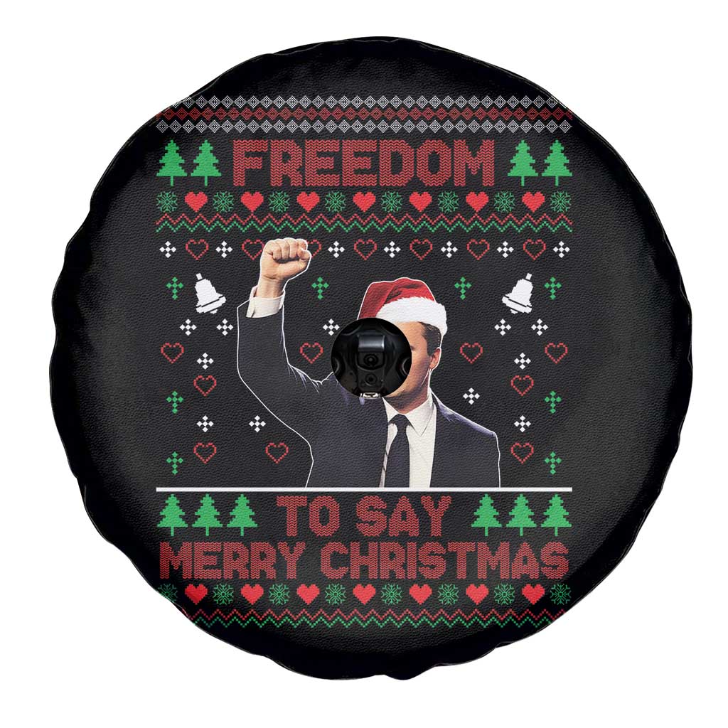Charlie Kirk Christmas Spare Tire Cover Freedom To Say Merry Christmas TS14 Print Your Wear