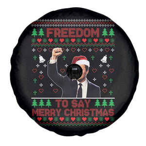 Charlie Kirk Christmas Spare Tire Cover Freedom To Say Merry Christmas - Print Your Wear