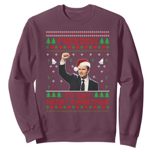 Charlie Kirk Christmas Sweatshirt Freedom To Say Merry Christmas TS14 Maroon Print Your Wear