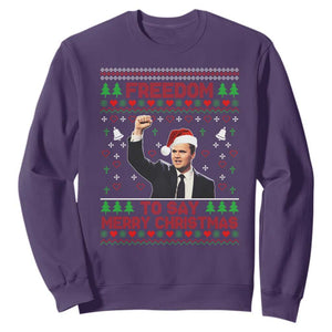 Charlie Kirk Christmas Sweatshirt Freedom To Say Merry Christmas TS14 Purple Print Your Wear