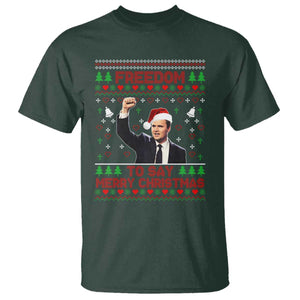 Charlie Kirk Christmas T Shirt Freedom To Say Merry Christmas TS14 Dark Forest Green Print Your Wear