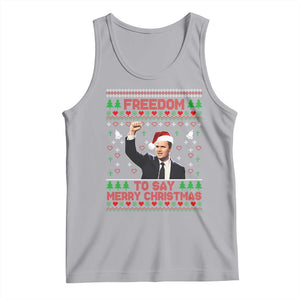 Charlie Kirk Christmas Tank Top Freedom To Say Merry Christmas TS14 Athletic Heather Print Your Wear
