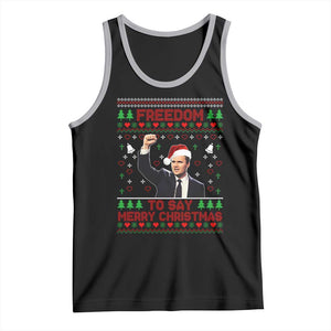 Charlie Kirk Christmas Tank Top Freedom To Say Merry Christmas TS14 Black Athletic Heather Print Your Wear