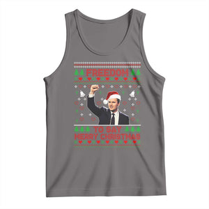 Charlie Kirk Christmas Tank Top Freedom To Say Merry Christmas TS14 Deep Heather Print Your Wear