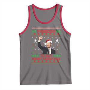 Charlie Kirk Christmas Tank Top Freedom To Say Merry Christmas TS14 Deep Heather Red Print Your Wear