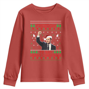 Charlie Kirk Christmas Youth Sweatshirt Freedom To Say Merry Christmas TS14 Red Print Your Wear