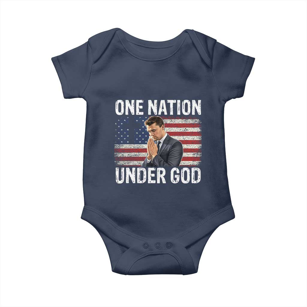 Charlie Kirk Christian Baby Onesie One Nation Under God Patriotic Faith TS14 Navy Print Your Wear