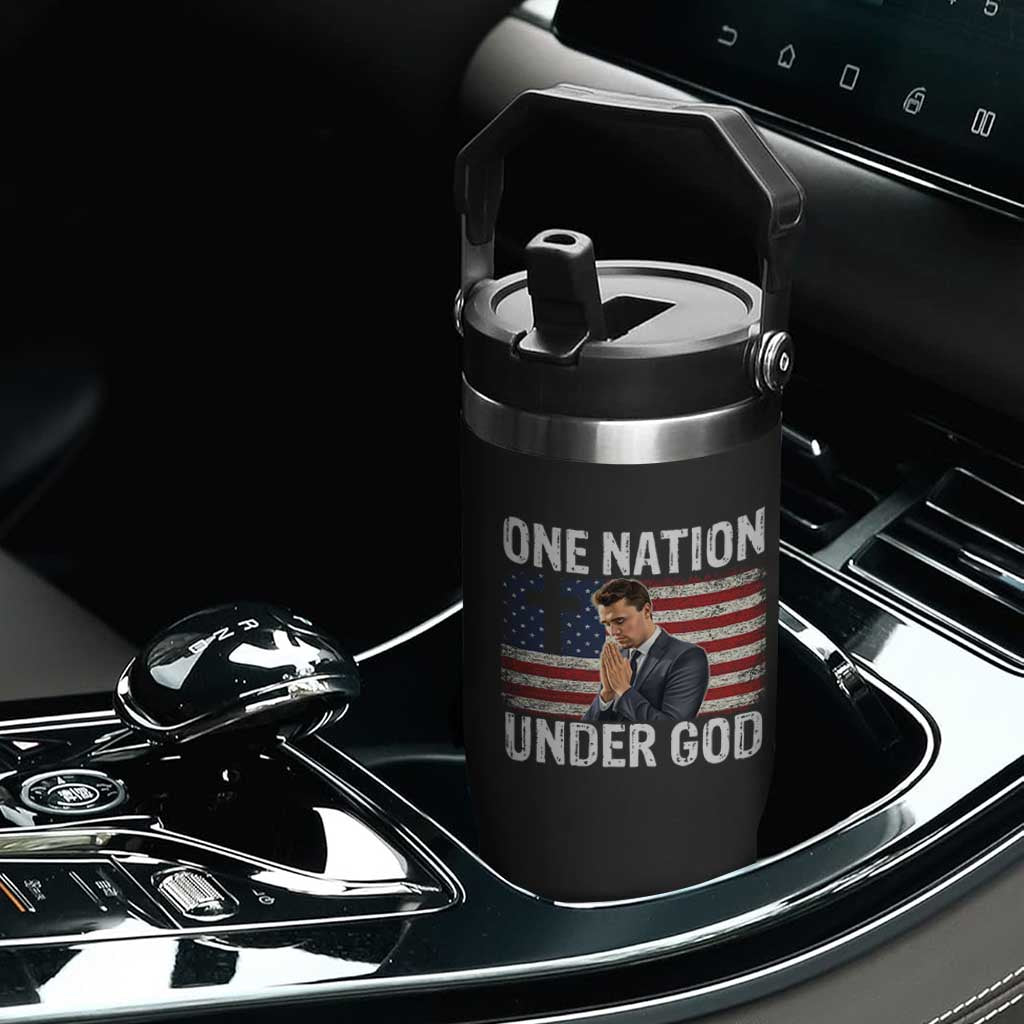 Charlie Kirk Christian Flip Straw Tumbler One Nation Under God Patriotic Faith TS14 Print Your Wear