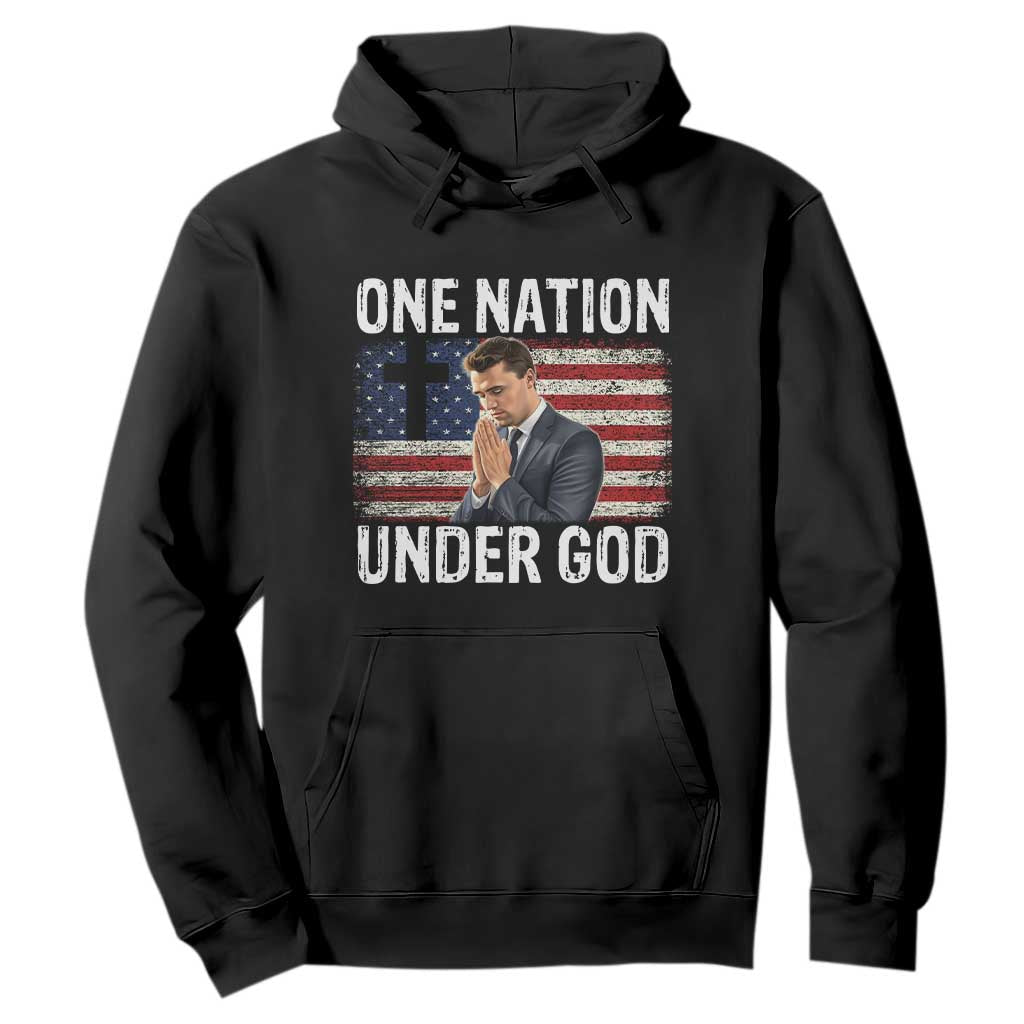 Charlie Kirk Christian Hoodie One Nation Under God Patriotic Faith TS14 Black Print Your Wear