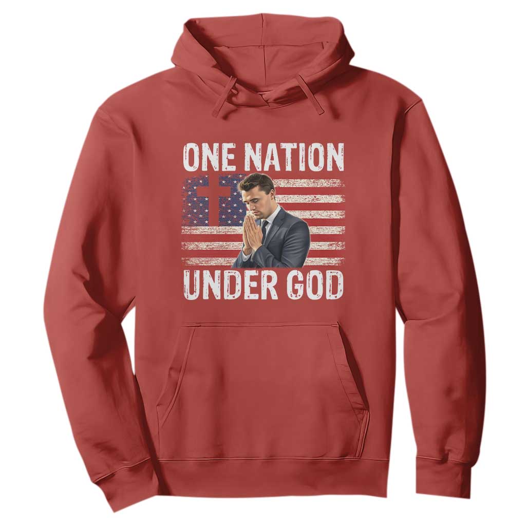 Charlie Kirk Christian Hoodie One Nation Under God Patriotic Faith TS14 Red Print Your Wear