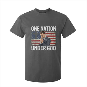 Charlie Kirk Christian T Shirt For Kid One Nation Under God Patriotic Faith TS14 Dark Heather Print Your Wear