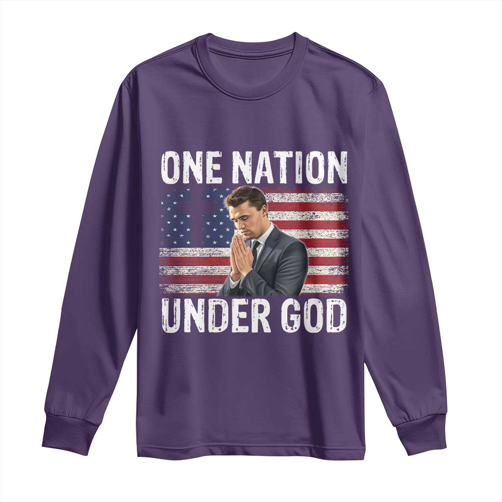 Charlie Kirk Christian Long Sleeve Shirt One Nation Under God Patriotic Faith TS14 Purple Print Your Wear