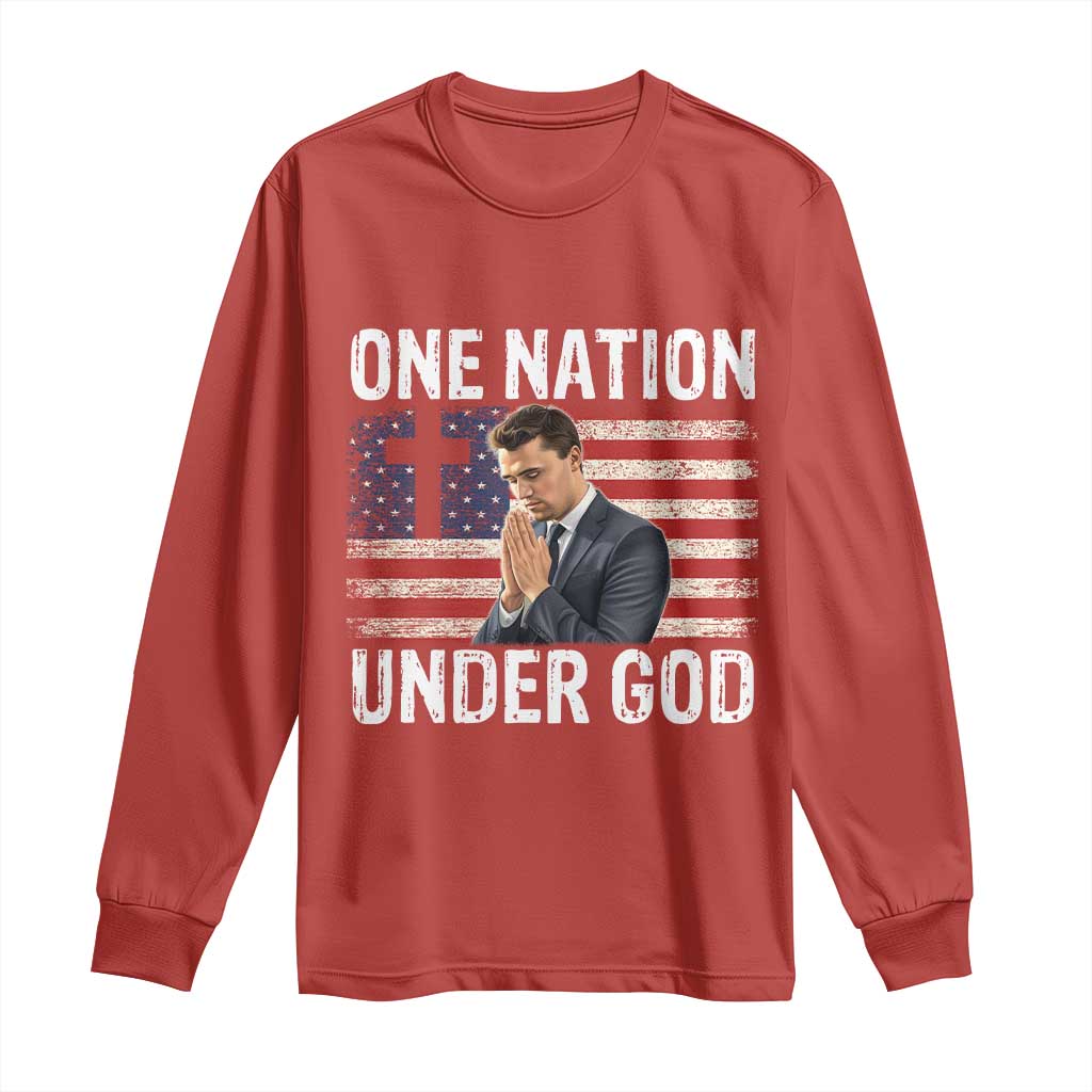 Charlie Kirk Christian Long Sleeve Shirt One Nation Under God Patriotic Faith TS14 Red Print Your Wear