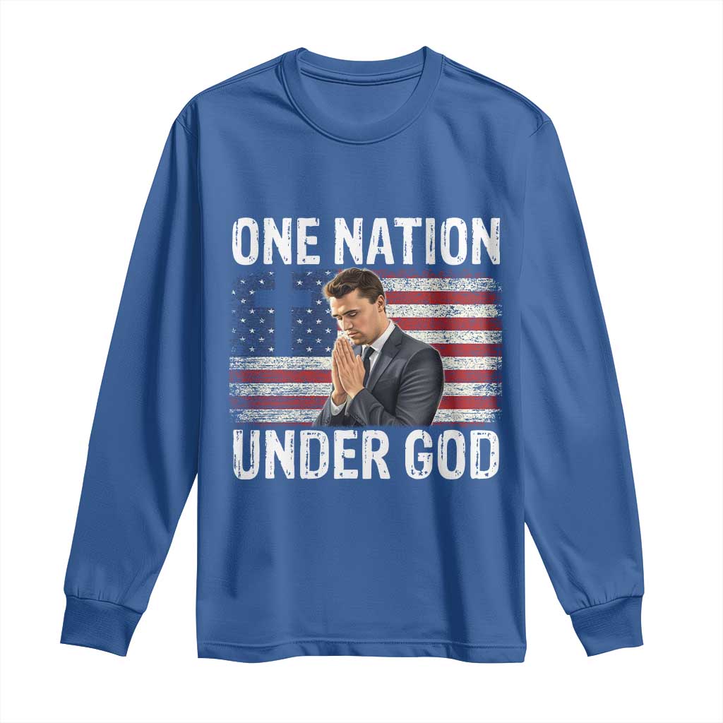Charlie Kirk Christian Long Sleeve Shirt One Nation Under God Patriotic Faith TS14 Royal Blue Print Your Wear