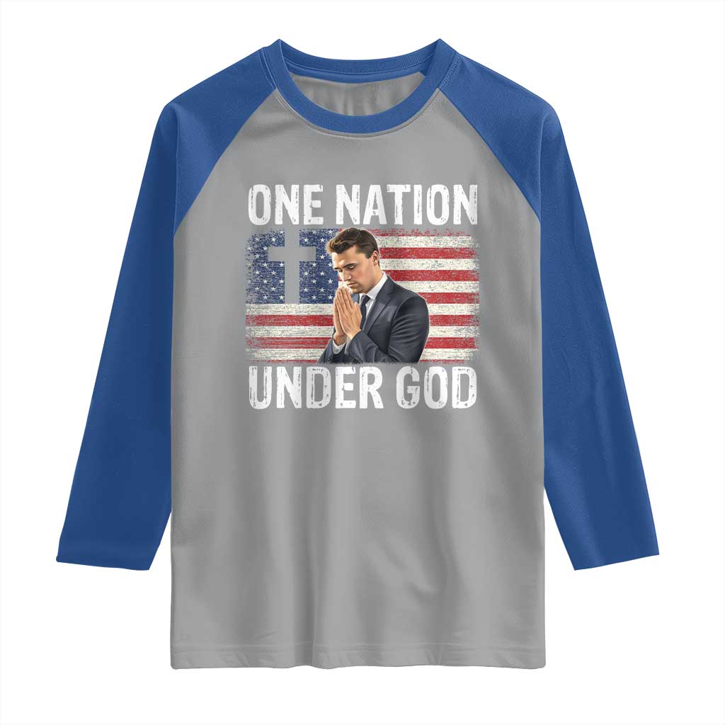 Charlie Kirk Christian Raglan Shirt One Nation Under God Patriotic Faith TS14 Sport Gray Royal Print Your Wear