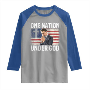 Charlie Kirk Christian Raglan Shirt One Nation Under God Patriotic Faith TS14 Sport Gray Royal Print Your Wear