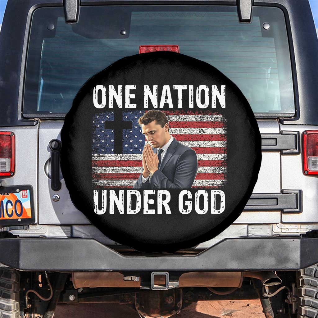 Charlie Kirk Christian Spare Tire Cover One Nation Under God Patriotic Faith TS14 No hole Black Print Your Wear