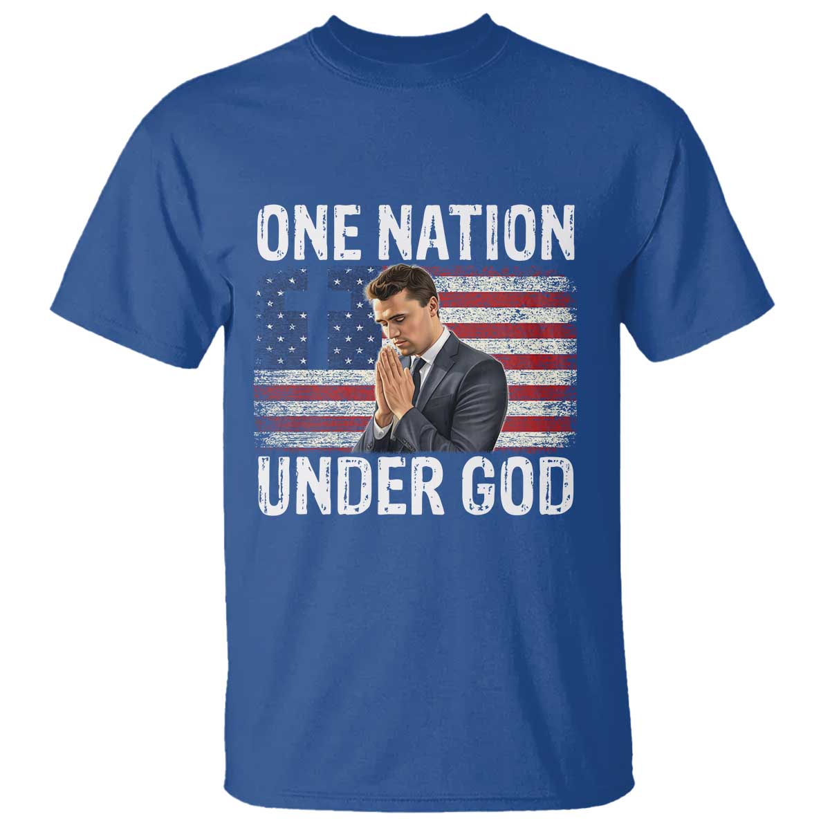 Charlie Kirk Christian T Shirt One Nation Under God Patriotic Faith TS14 Royal Blue Print Your Wear