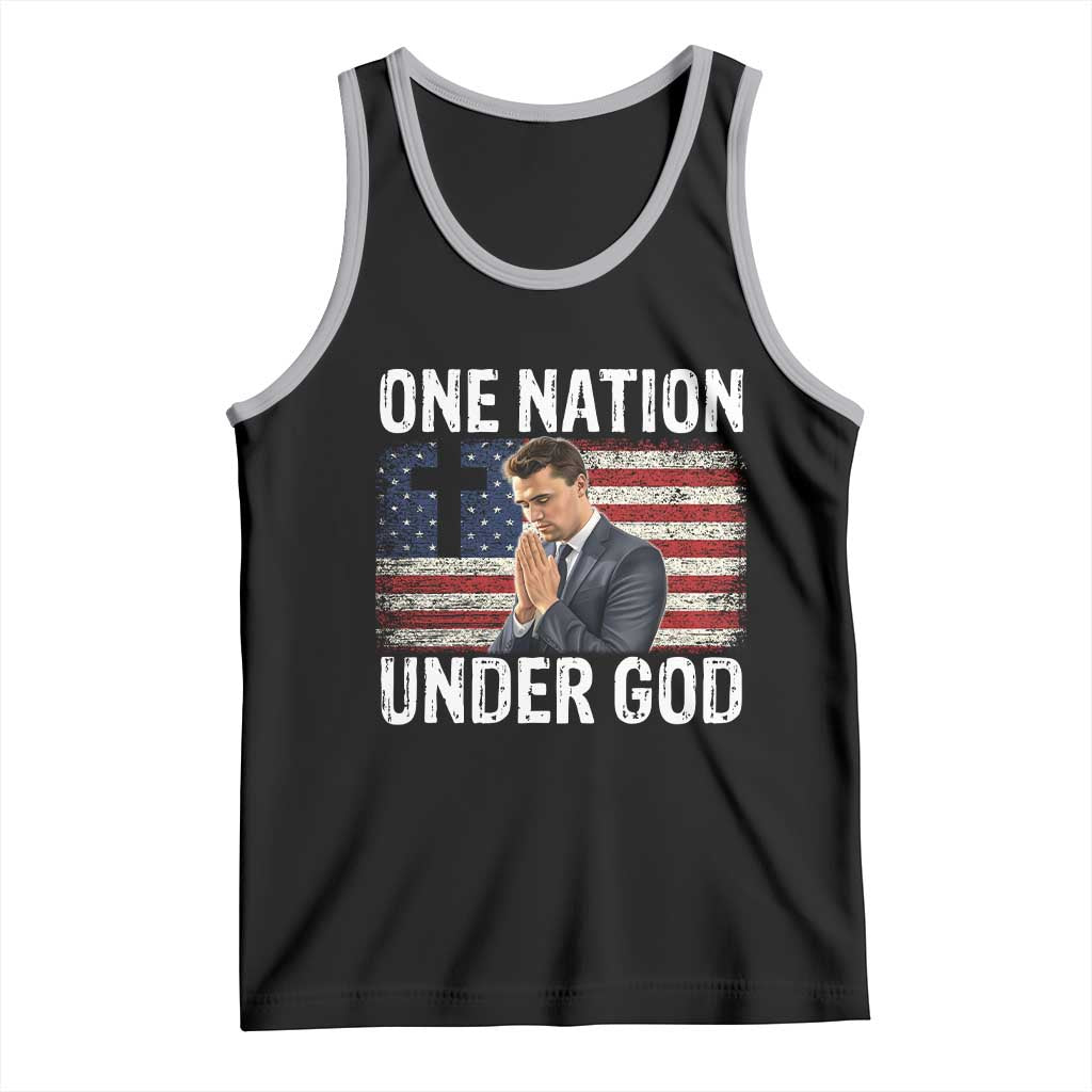 Charlie Kirk Christian Tank Top One Nation Under God Patriotic Faith TS14 Black Athletic Heather Print Your Wear