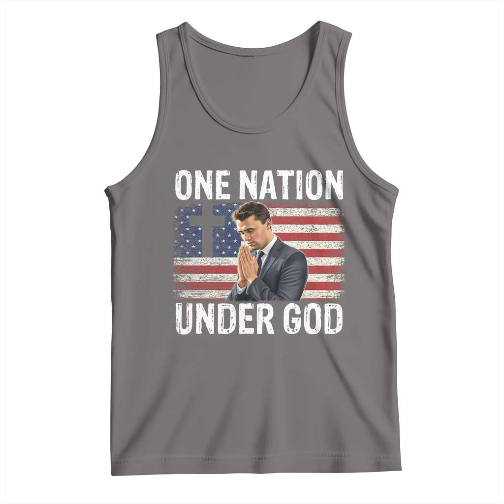 Charlie Kirk Christian Tank Top One Nation Under God Patriotic Faith TS14 Deep Heather Print Your Wear