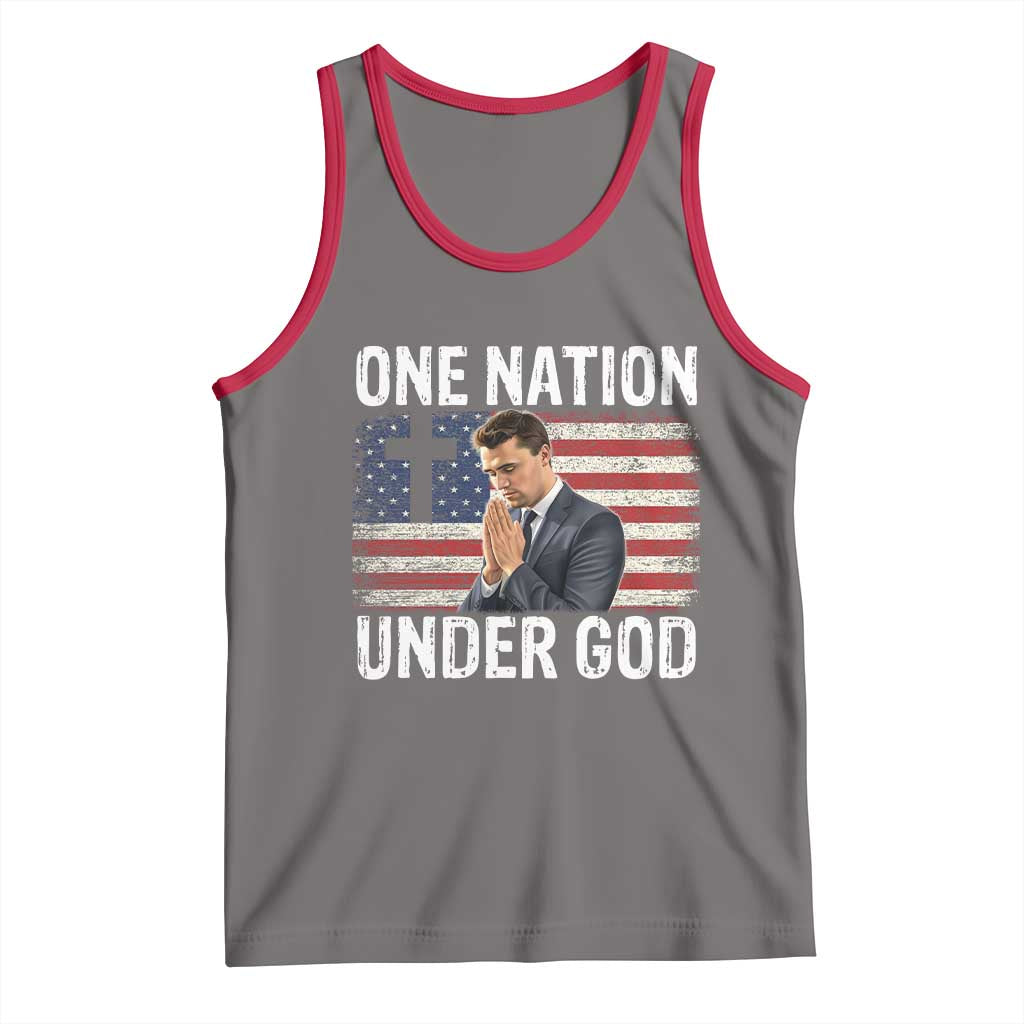 Charlie Kirk Christian Tank Top One Nation Under God Patriotic Faith TS14 Deep Heather Red Print Your Wear