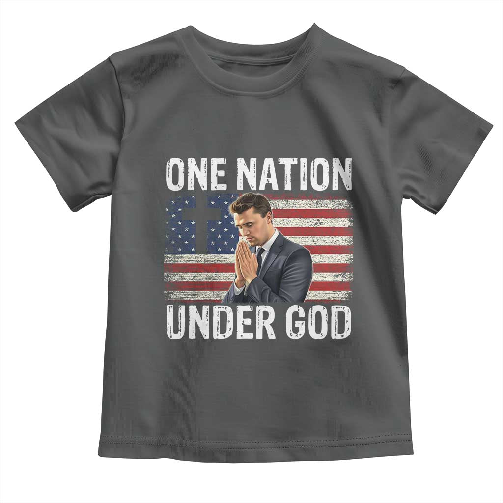 Charlie Kirk Christian Toddler T Shirt One Nation Under God Patriotic Faith TS14 Dark Heather Print Your Wear