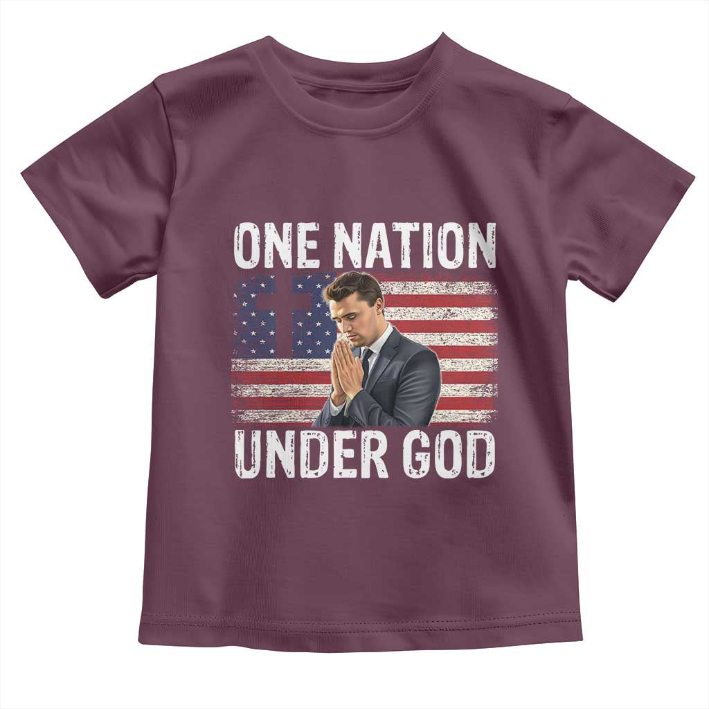 Charlie Kirk Christian Toddler T Shirt One Nation Under God Patriotic Faith TS14 Maroon Print Your Wear