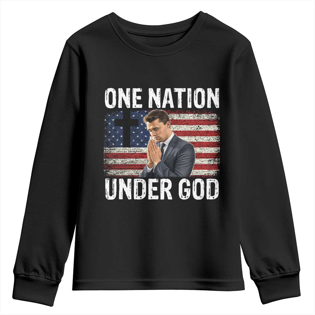 Charlie Kirk Christian Youth Sweatshirt One Nation Under God Patriotic Faith TS14 Black Print Your Wear