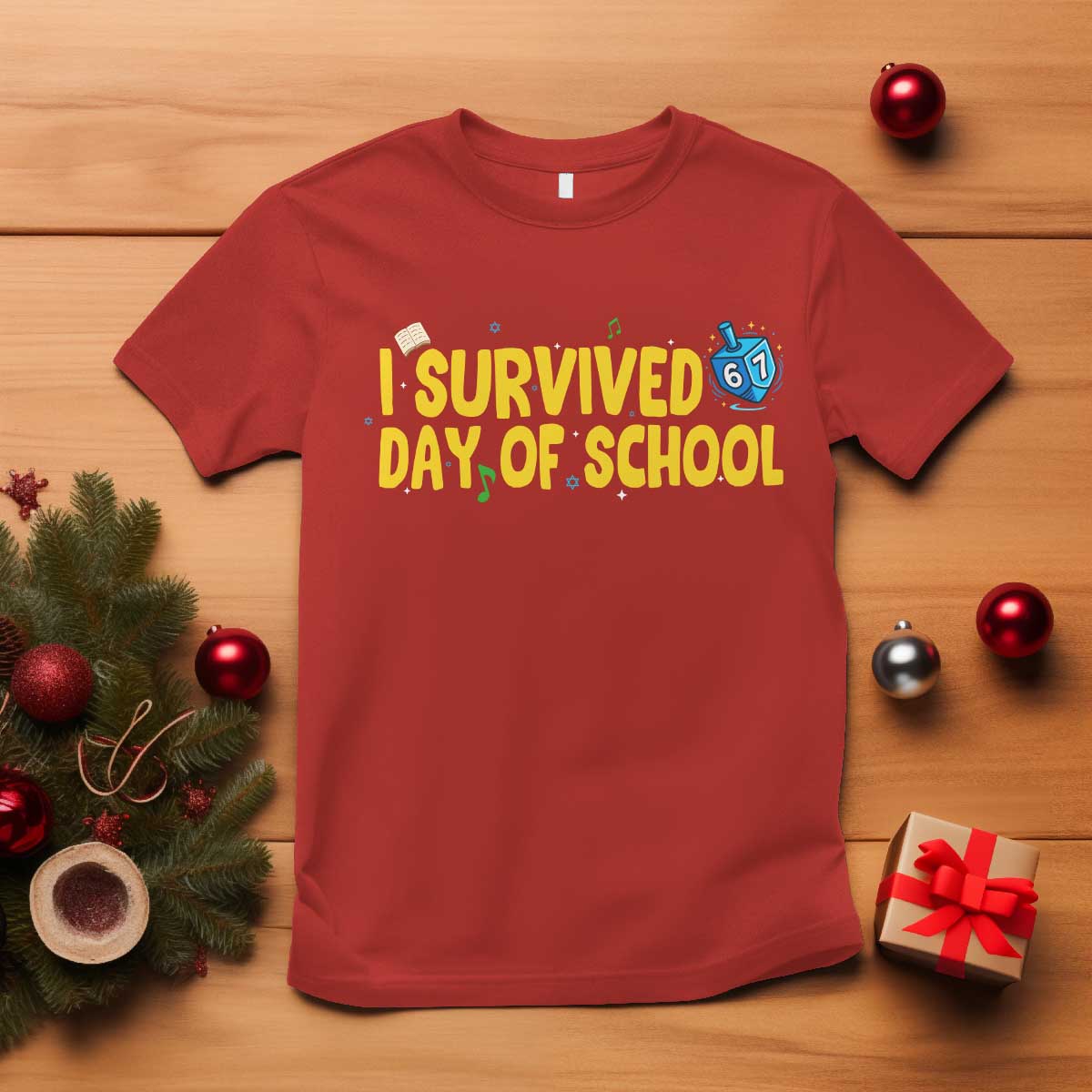 67 Six Seven Meme T Shirt Funny Hanukkah School Days TS14 Red Print Your Wear