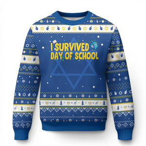 67 Six Seven Meme Hanukkah Ugly Sweater Funny Dreidel Chanukkah TS14 Blue White Print Your Wear