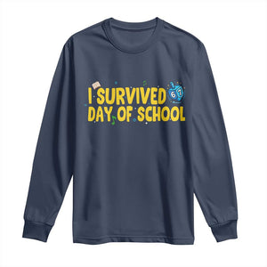 67 Six Seven Meme Long Sleeve Shirt Funny Hanukkah School Days TS14 Navy Print Your Wear