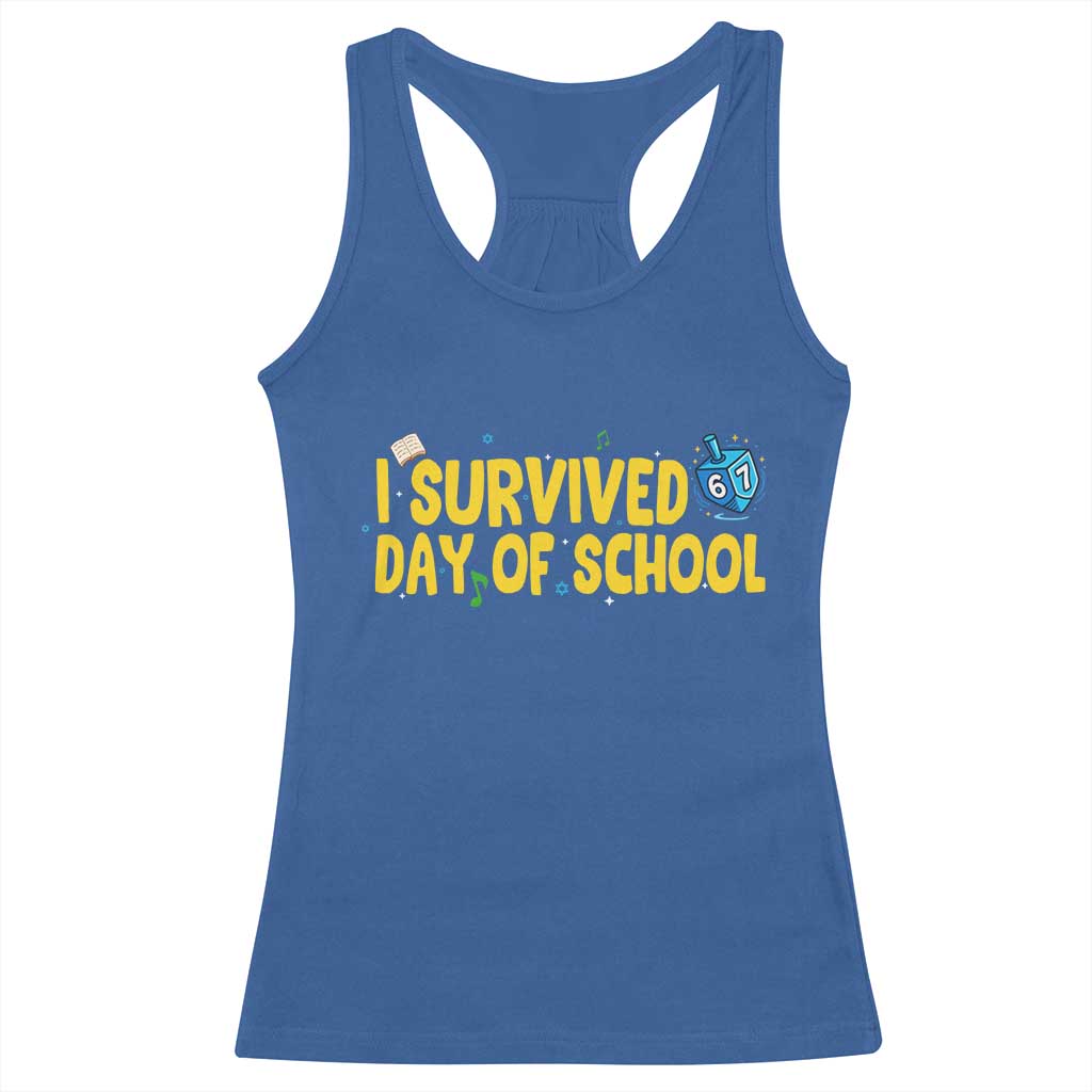 67 Six Seven Meme Racerback Tank Top Funny Hanukkah School Days TS14 Royal Blue Print Your Wear