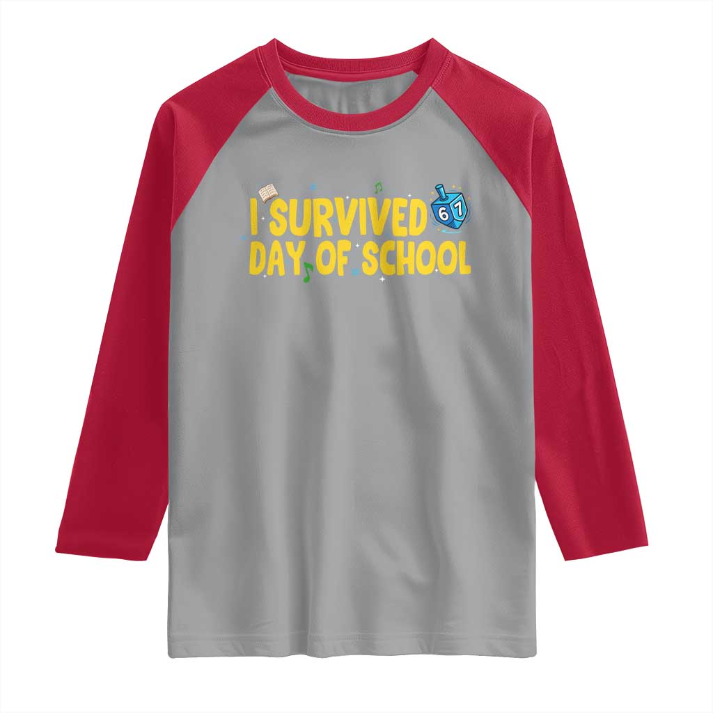 67 Six Seven Meme Raglan Shirt Funny Hanukkah School Days TS14 Sport Gray Red Print Your Wear