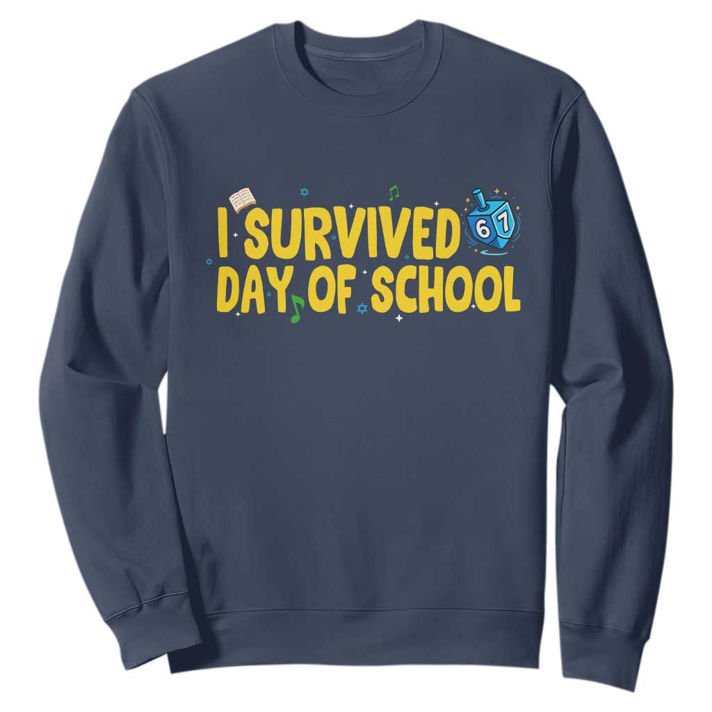 67 Six Seven Meme Sweatshirt Funny Hanukkah School Days TS14 Navy Print Your Wear