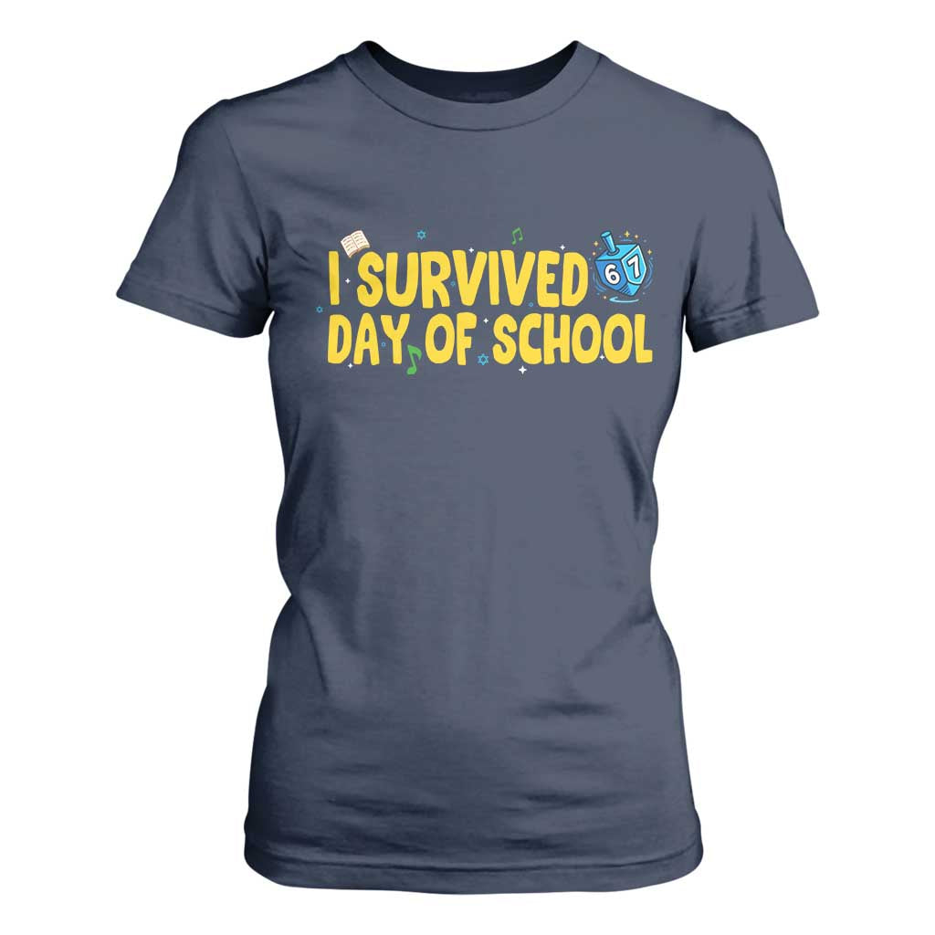 67 Six Seven Meme T Shirt For Women Funny Hanukkah School Days TS14 Navy Print Your Wear