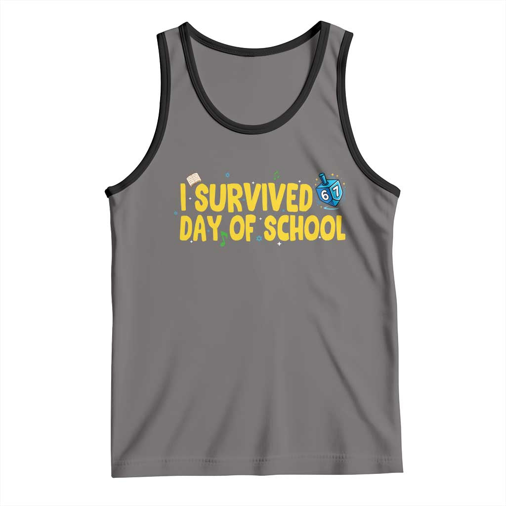 67 Six Seven Meme Tank Top Funny Hanukkah School Days TS14 Deep Heather Black Print Your Wear