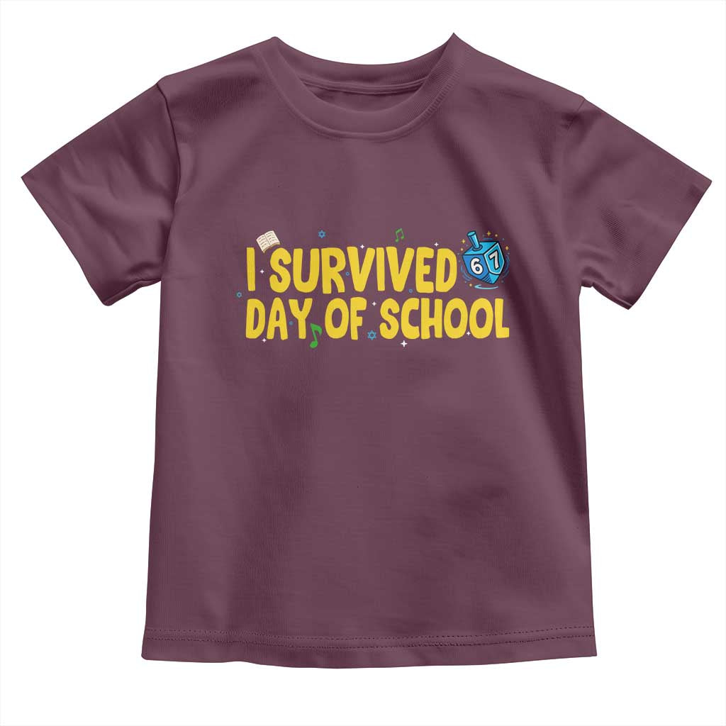 67 Six Seven Meme Toddler T Shirt Funny Hanukkah School Days TS14 Maroon Print Your Wear