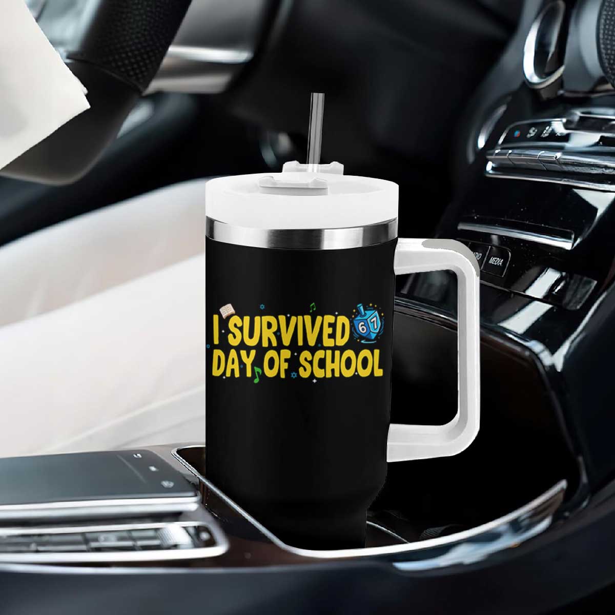 67 Six Seven Meme Tumbler With Handle Funny Hanukkah School Days TS14 Print Your Wear