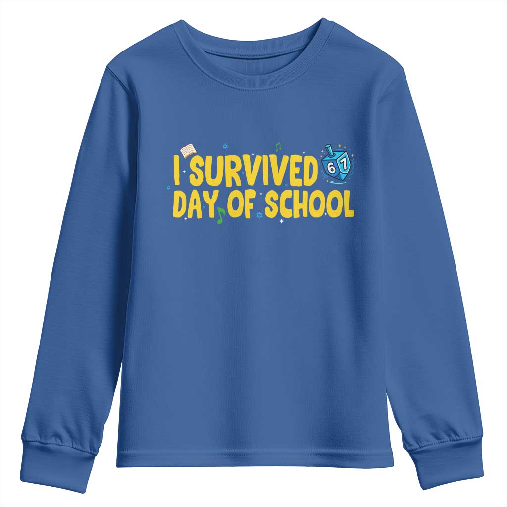 67 Six Seven Meme Youth Sweatshirt Funny Hanukkah School Days TS14 Royal Blue Print Your Wear