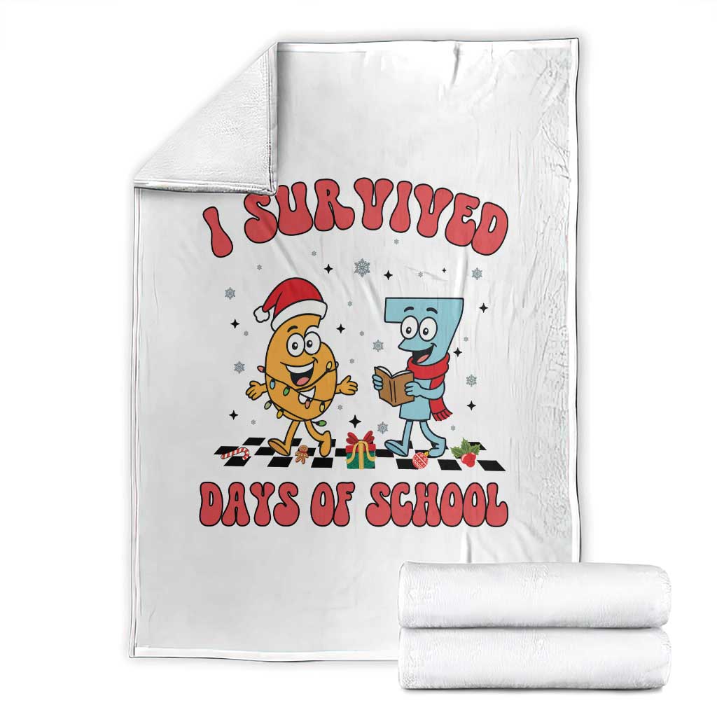67 Six Seven Christmas Meme Throw Blanket I Survived Days Of School TS14 White Print Your Wear