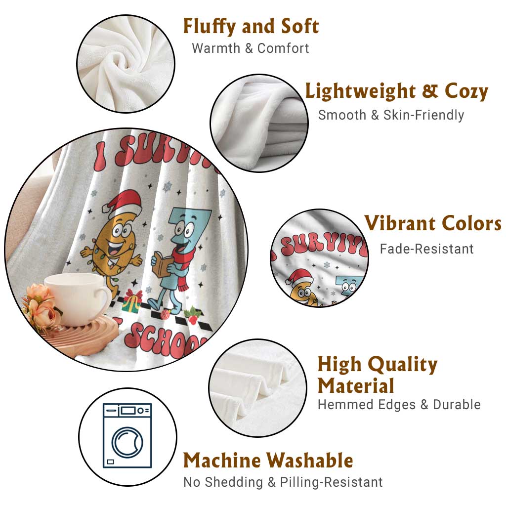 67 Six Seven Christmas Meme Throw Blanket I Survived Days Of School TS14 Print Your Wear