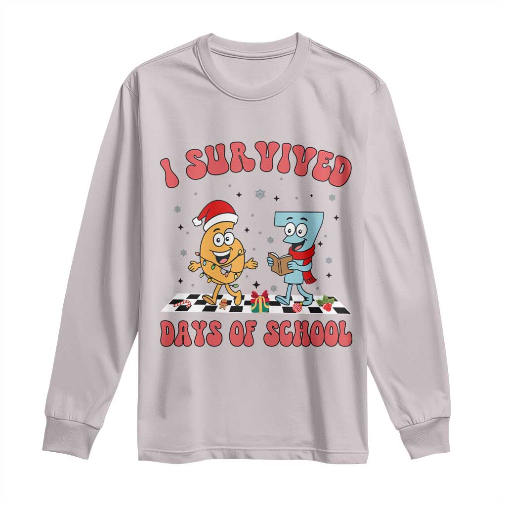 67 Six Seven Christmas Meme Long Sleeve Shirt I Survived Days Of School TS14 Ice Gray Print Your Wear