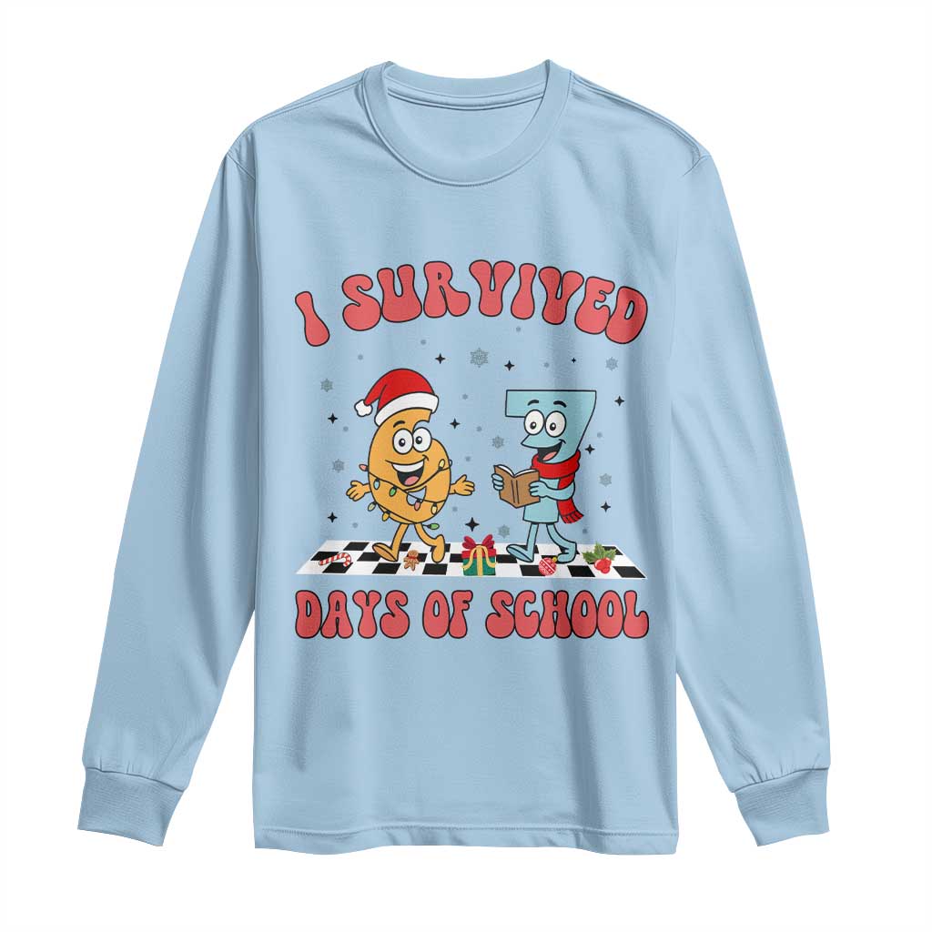 67 Six Seven Christmas Meme Long Sleeve Shirt I Survived Days Of School TS14 Light Blue Print Your Wear