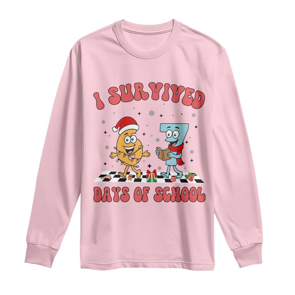 67 Six Seven Christmas Meme Long Sleeve Shirt I Survived Days Of School TS14 Light Pink Print Your Wear
